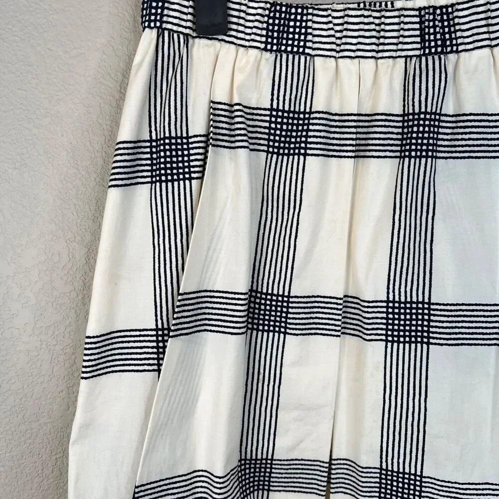 Tory Burch Womens Black &‎ White Plaid Skirt Size 2 Preppy Classic Capsule